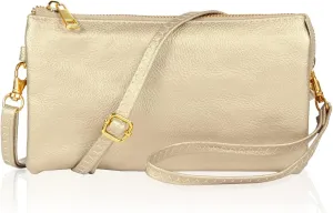 RIAH FASHION Convertible Vegan Leather Wallet Purse Clutch - Small Handbag Phone/Card Slots & Detachable Wristlet/Crossbody