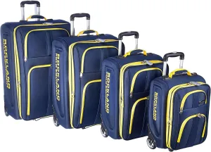Rockland Polo Equipment Varsity Softside Upright Luggage, Navy, 4-Piece Set (18/22/26/30)