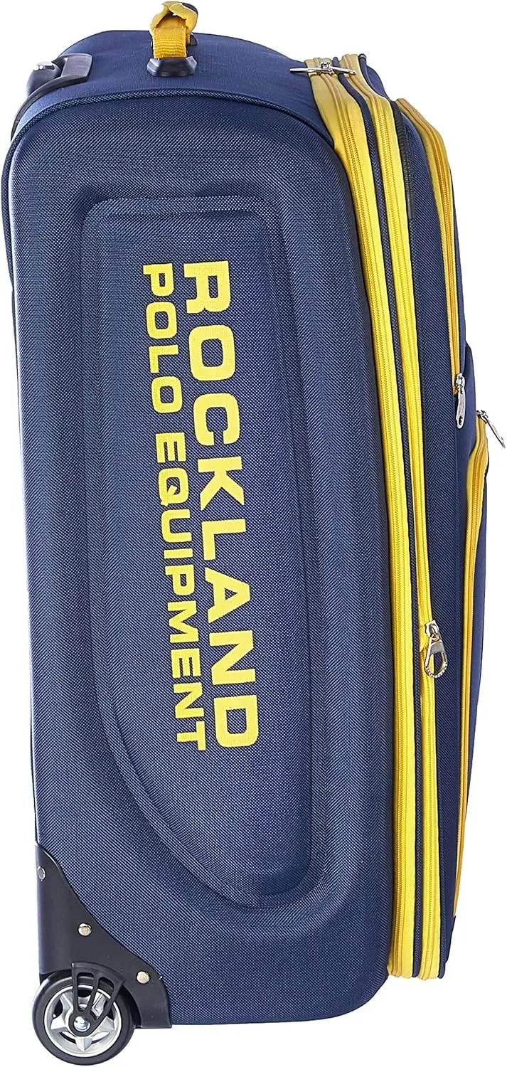 Rockland Polo Equipment Varsity Softside Upright Luggage, Navy, 4-Piece Set (18/22/26/30)