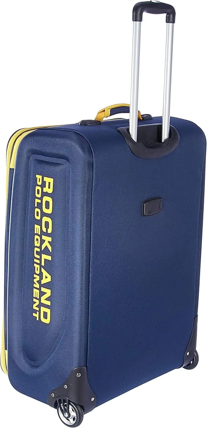 Rockland Polo Equipment Varsity Softside Upright Luggage, Navy, 4-Piece Set (18/22/26/30)