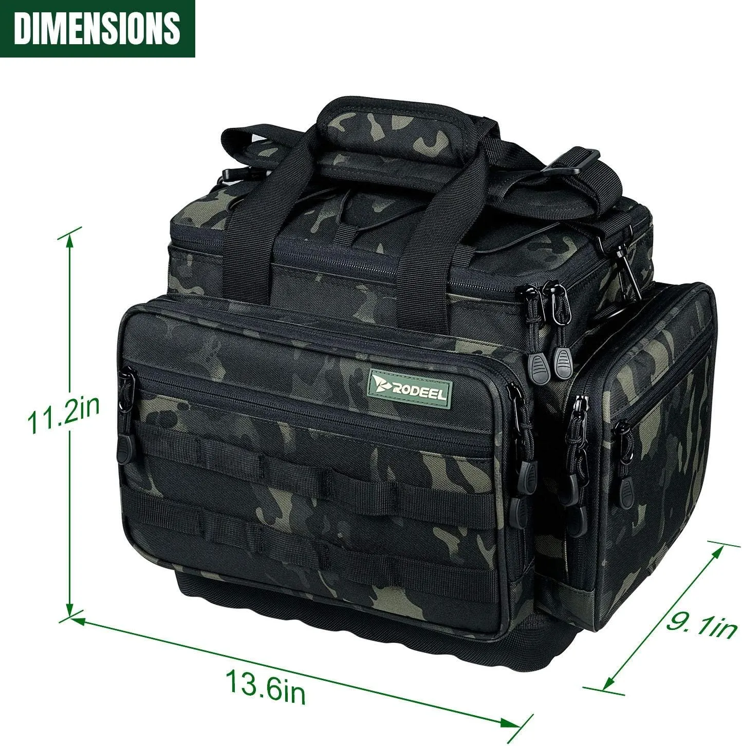Rodeel Fishing Tackle Bags - Saltwater or Freshwater Fishing Bags with 4 Trays