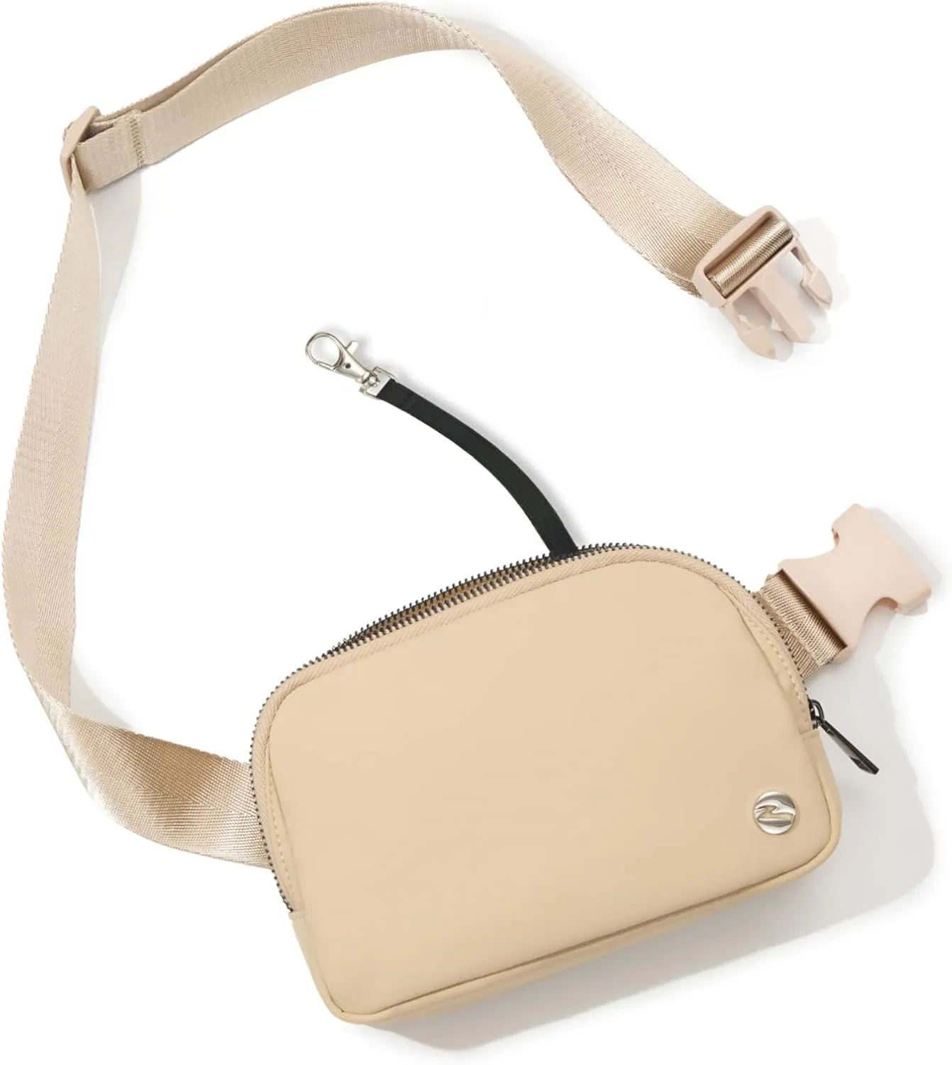 Rolapa Belt Bag, Waist Pack with Adjustable Strap for Men and Women, Mini Crossbody Bag for Travelling, Running, Hiking and Workout (Khaki)