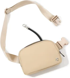 Rolapa Belt Bag, Waist Pack with Adjustable Strap for Men and Women, Mini Crossbody Bag for Travelling, Running, Hiking and Workout (Khaki)