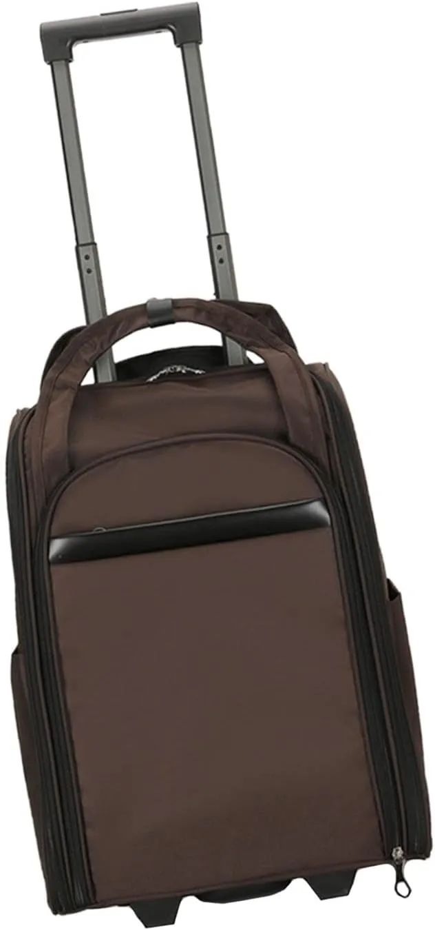 Rolling Duffel Bag with Wheels Carrying Garment Bags for Travel Friendly Picnic, Brown