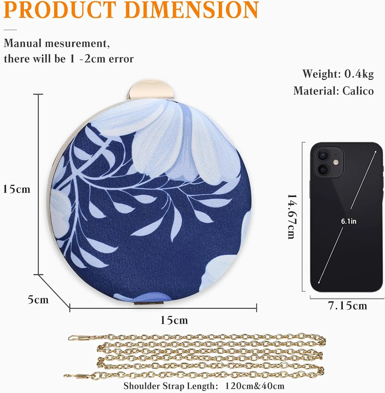 Round Clutch Purses for Women Flower Evening Bag Bridal Wedding Purse Elegant Shoulder Bag Vintage Handbag