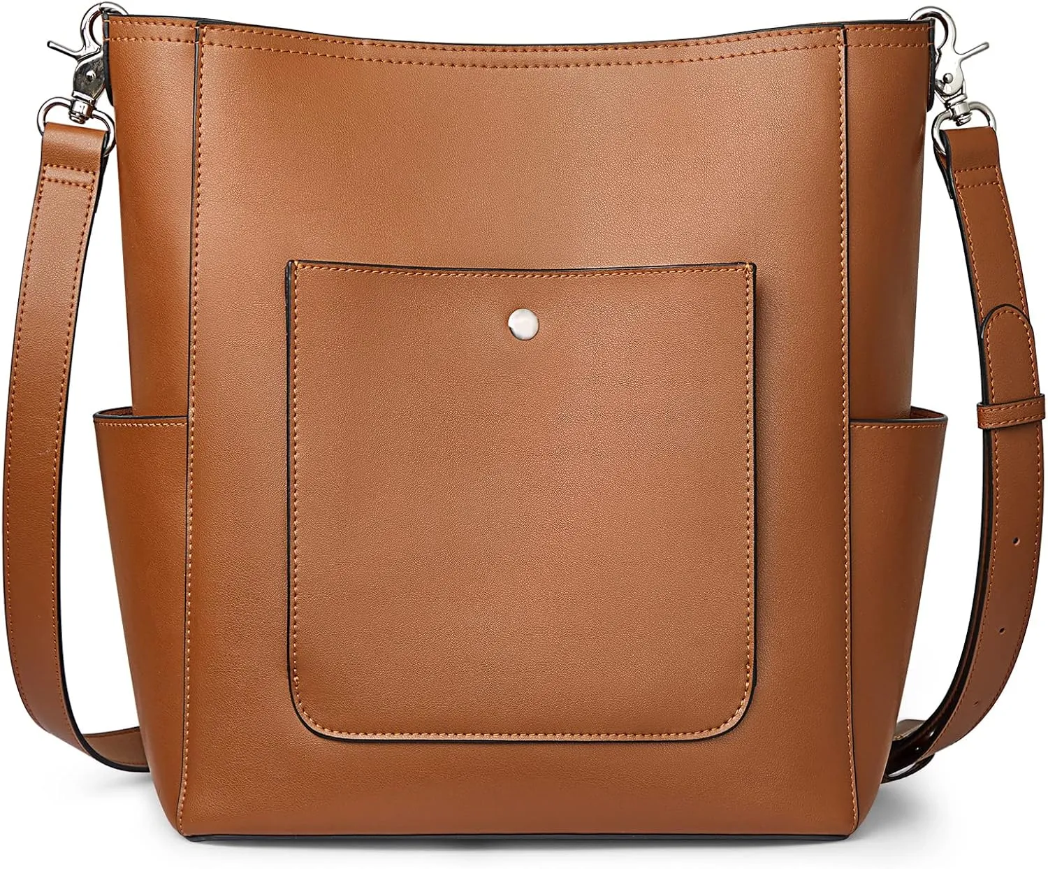 S-ZONE Genuine Leather Handbags Purses for Women with Inner Pouch Tote Bag Bucket Bags Crossbody Hobo Work Travel