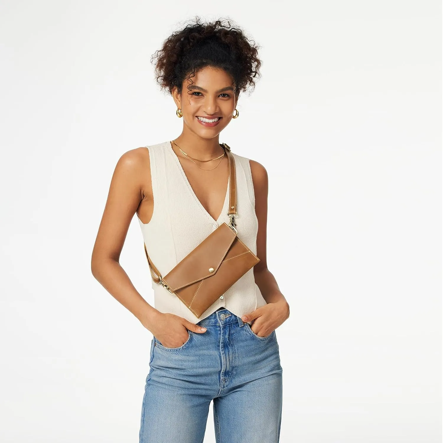 S-ZONE Leather Envelope Convertible Crossbody Bags for Women Wristlet Clutch Purses Small Shoulder Handbag with 2 straps
