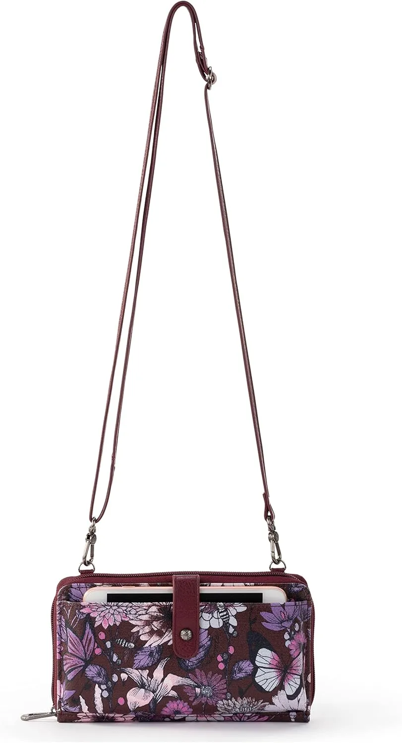 Sakroots Large Smartphone Crossbody Bag in Coated Canvas, Convertible Purse with Detachable Wristlet Strap