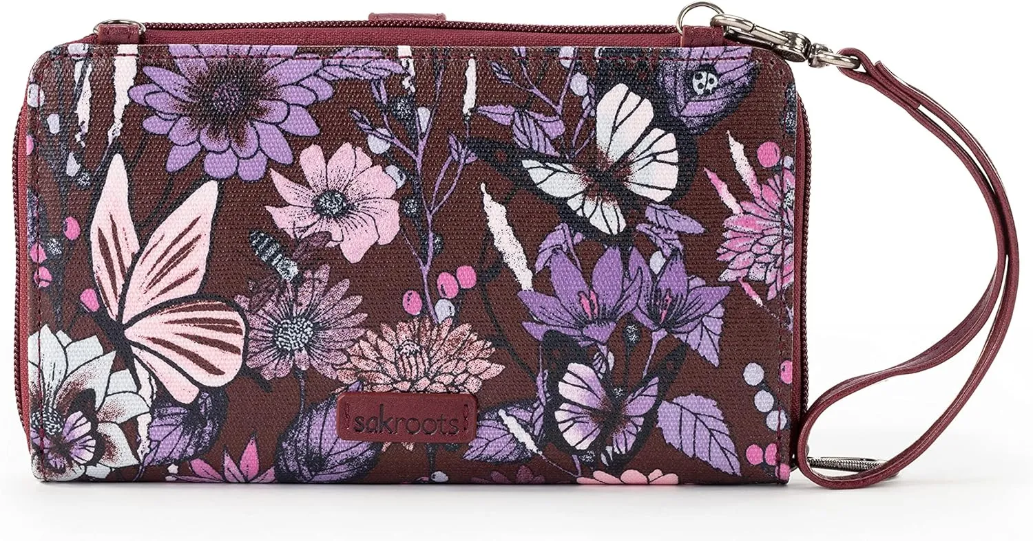 Sakroots Large Smartphone Crossbody Bag in Coated Canvas, Convertible Purse with Detachable Wristlet Strap