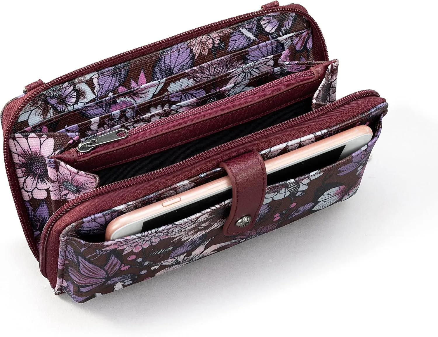 Sakroots Large Smartphone Crossbody Bag in Coated Canvas, Convertible Purse with Detachable Wristlet Strap