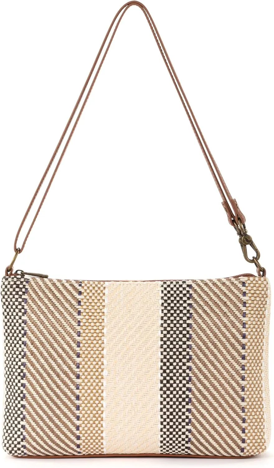 Sakroots Lumi Crossbody in Woven Textile, Detachable & Adjustable Crossbody Strap, Tobacco Batik World Woven