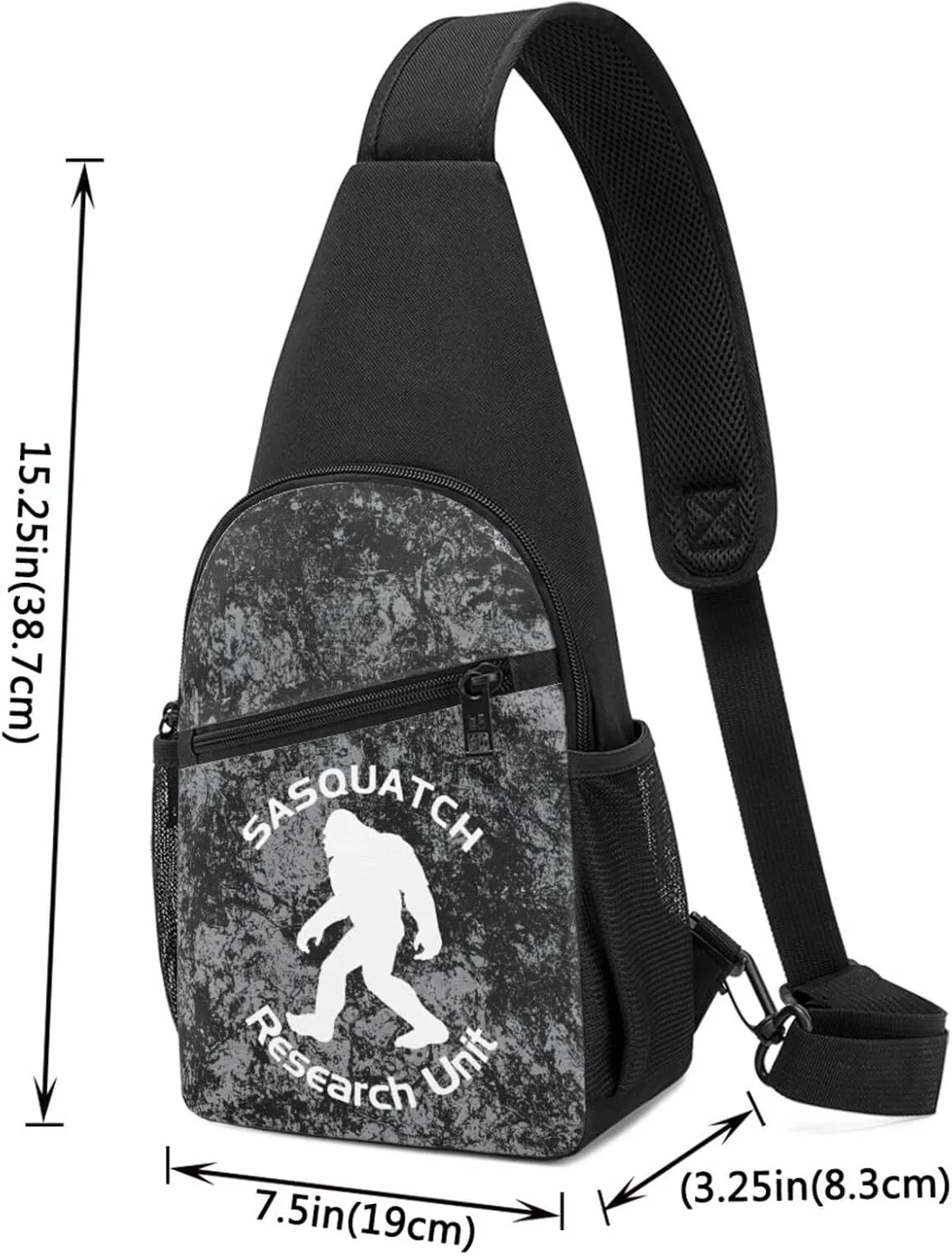 Sasquatch Research Unit Sling Bag Crossbody Backpack Shoulder Casual Daypack Bags for Men Women