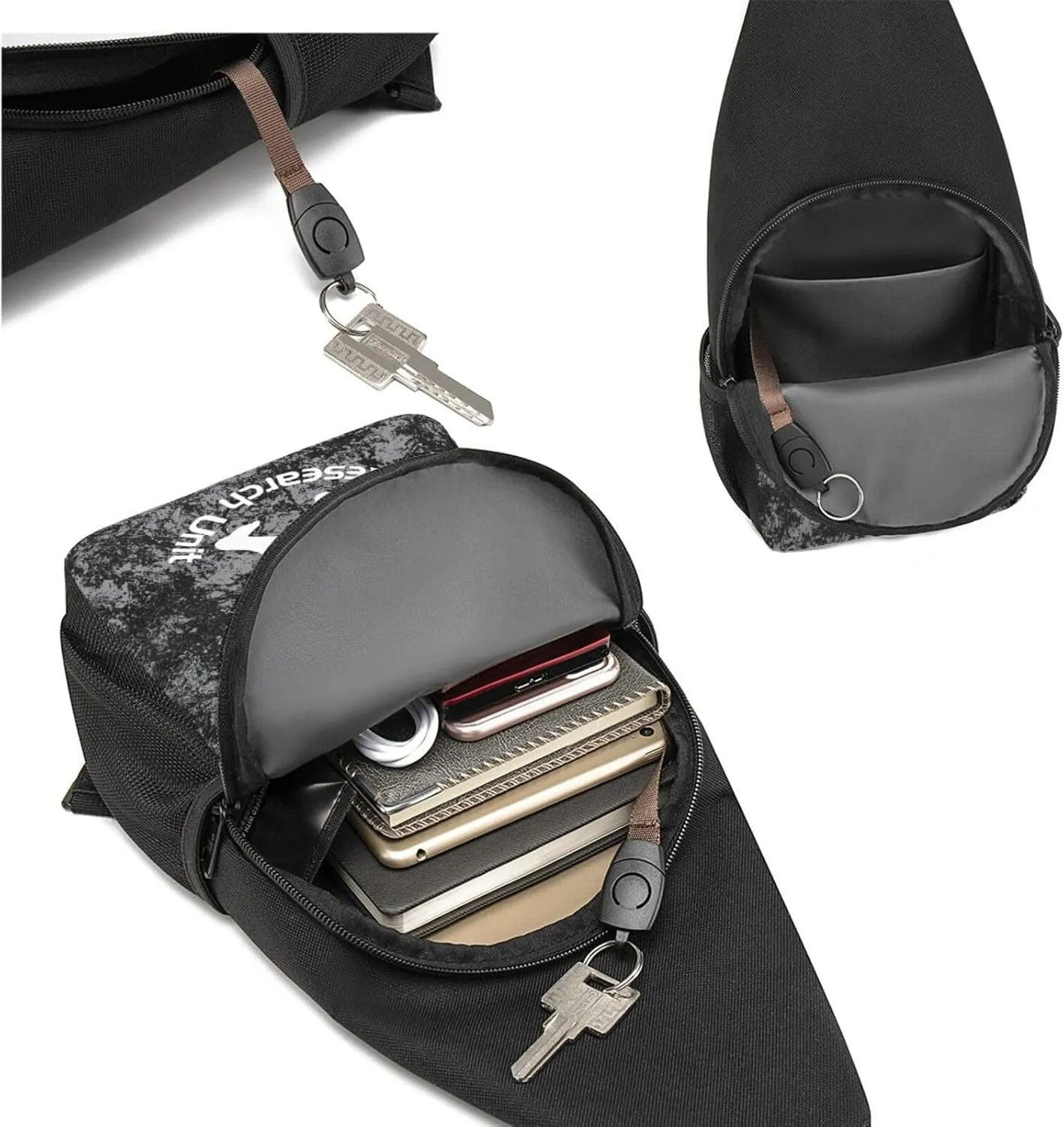 Sasquatch Research Unit Sling Bag Crossbody Backpack Shoulder Casual Daypack Bags for Men Women