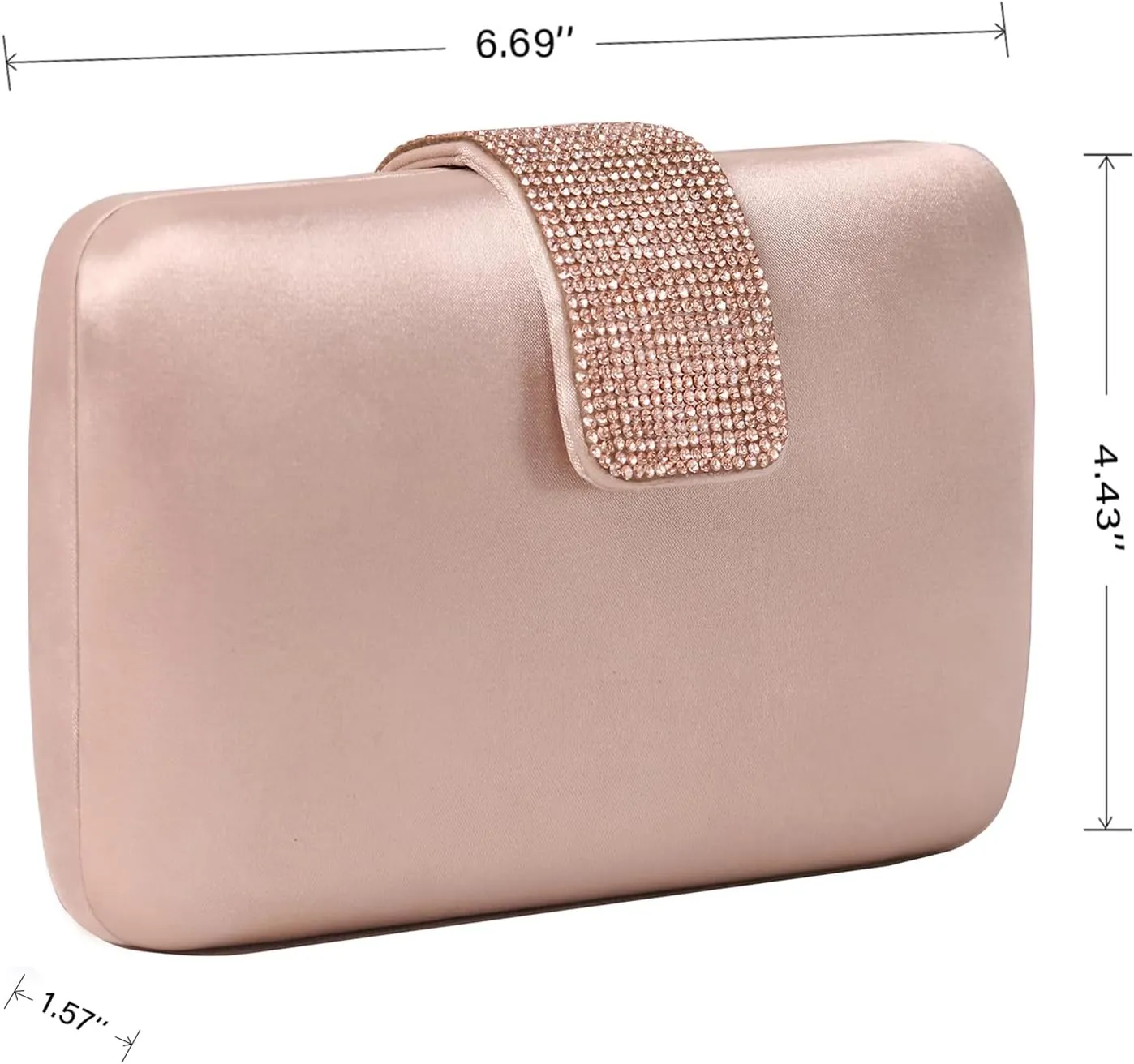 Satin Rhinestones Evening Bags Party Bridal Clutch Purse For Women Prom Clutch