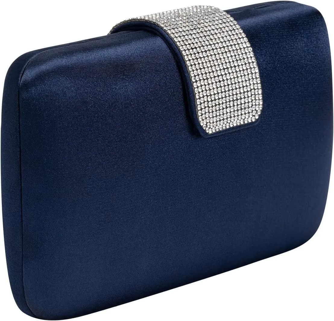 Satin Rhinestones Evening Bags Party Bridal Clutch Purse For Women Prom Clutch