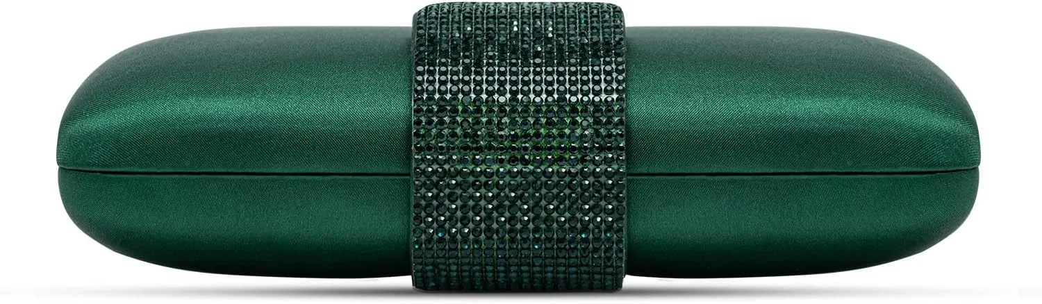 Satin Rhinestones Evening Bags Party Bridal Clutch Purse For Women Prom Clutch
