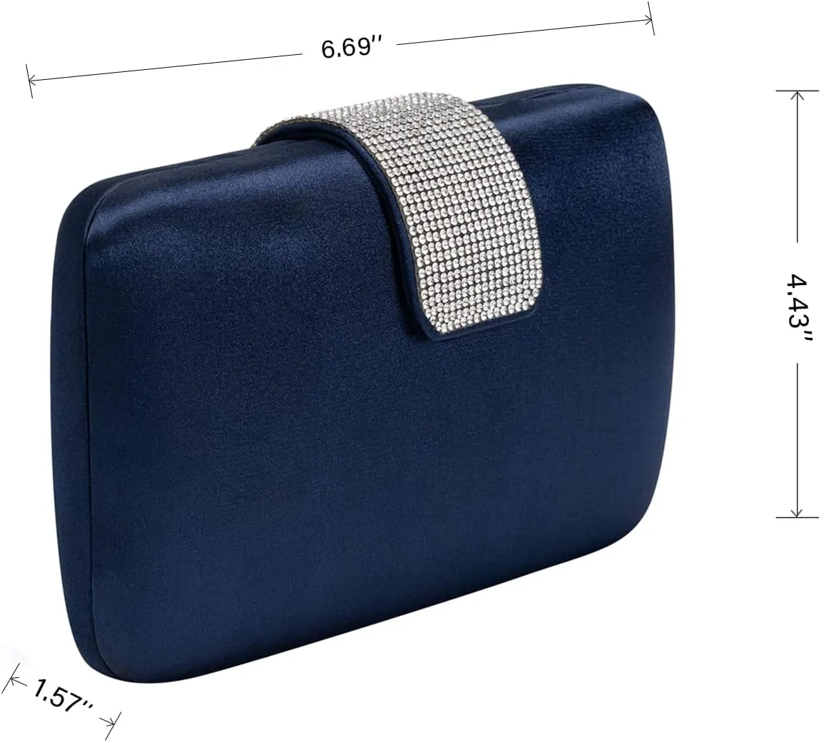 Satin Rhinestones Evening Bags Party Bridal Clutch Purse For Women Prom Clutch