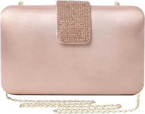 Satin Rhinestones Evening Bags Party Bridal Clutch Purse For Women Prom Clutch