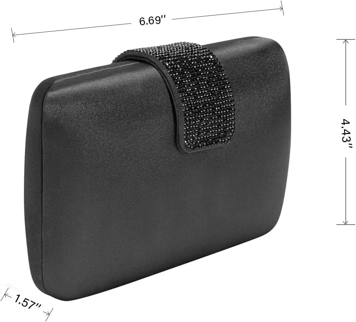 Satin Rhinestones Evening Bags Party Bridal Clutch Purse For Women Prom Clutch