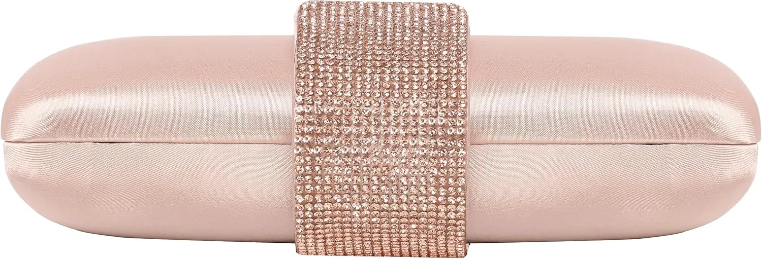 Satin Rhinestones Evening Bags Party Bridal Clutch Purse For Women Prom Clutch