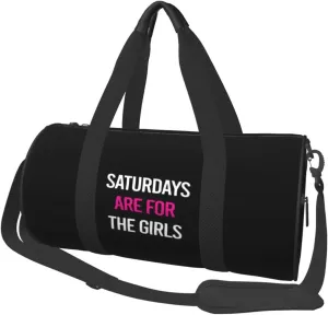 Saturdays are for the girls Convertible Garment Bag with Shoulder Strap, Carry on Garment Duffel Bag for Men Women - Rolling Foldable for Travel Luggage Bags (Black)