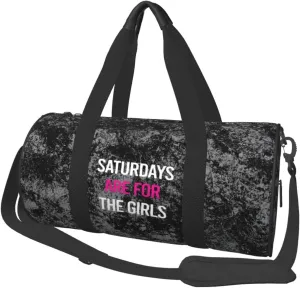 Saturdays are for the girls Convertible Garment Bag with Shoulder Strap, Carry on Garment Duffel Bag for Men Women - Rolling Foldable for Travel Luggage Bags (Black)