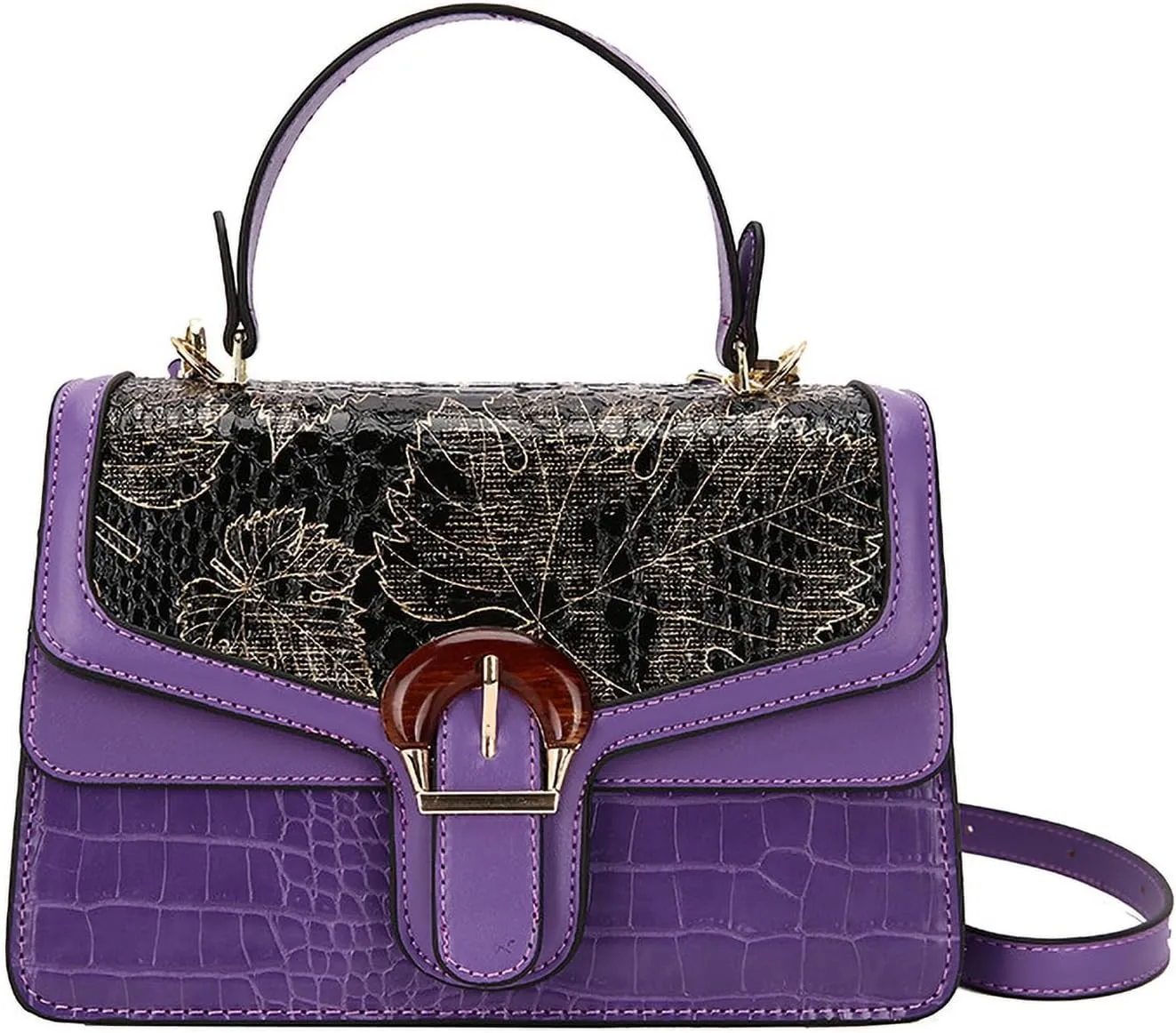 Serpentine Print Ladies Luxury Leather Top Handling Satchel Tote Retro Travel Party PU Stylish Shoulder Bag