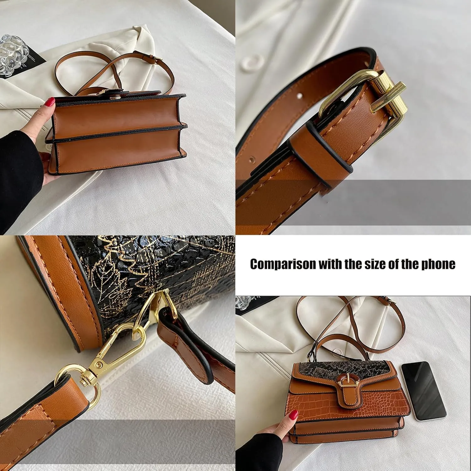 Serpentine Print Ladies Luxury Leather Top Handling Satchel Tote Retro Travel Party PU Stylish Shoulder Bag