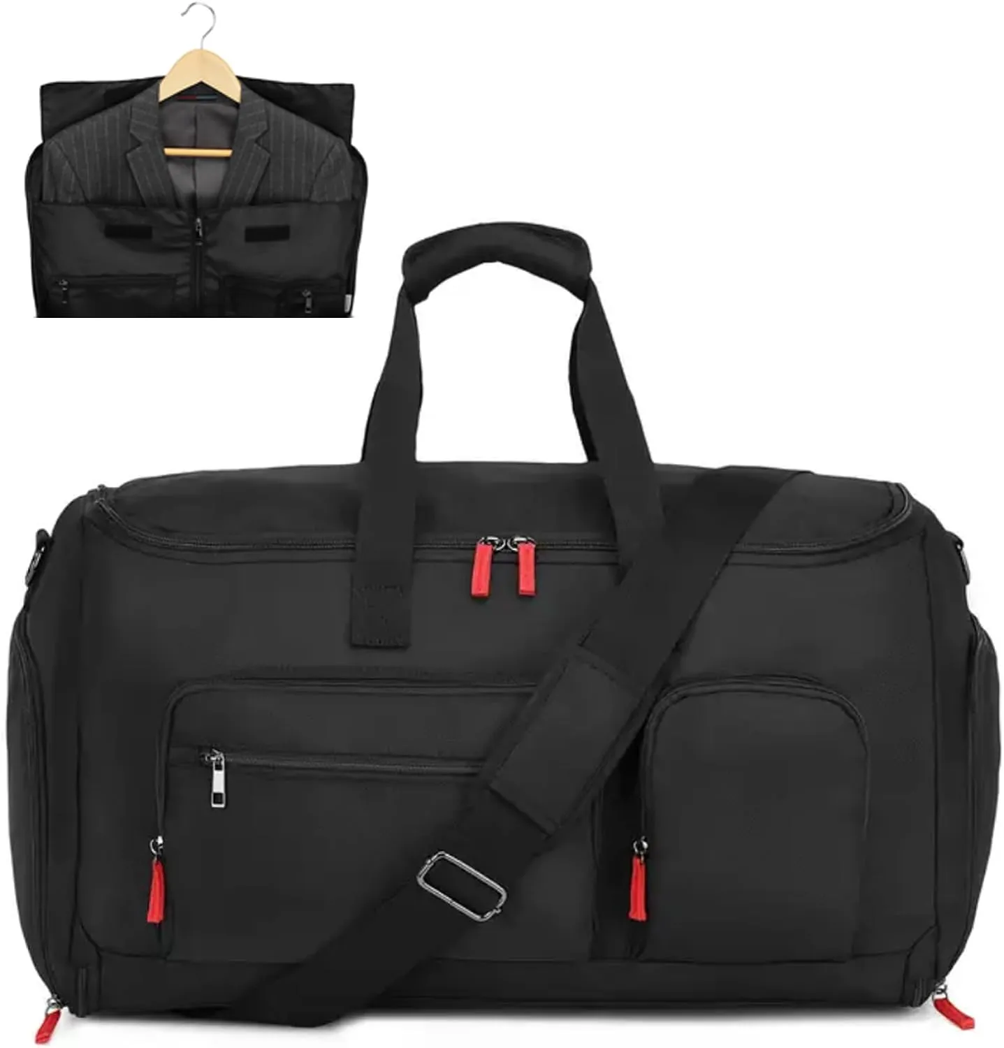 seyfocnia Travel Garment Duffle Bags, Carry On Garment Bag for Men Women, 2 In 1 Convertible Hanging Suitcase Garment Bags with Shoe Compartment