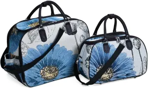 Shop LC Set of 2 Beige with Butterfly Travel Bag - Large Wheeled Rolling Duffel Bag and Small Duffel Bag Mothers Day Gifts