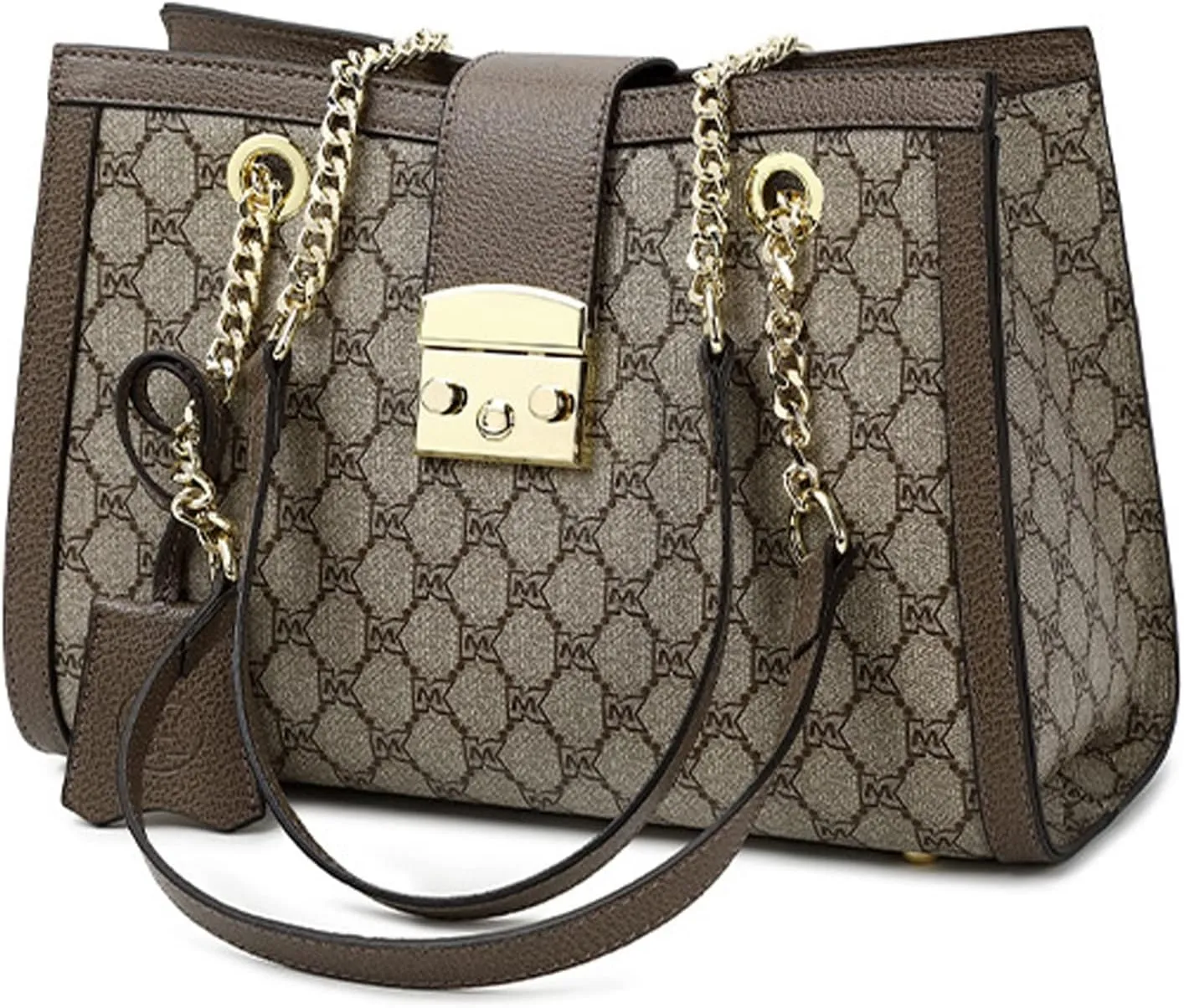 Shoulder Bags Women's Quilted Shoulder Bag Chain Link Strap Clutch Purse Small Crossbody Shoulder Bag with Chain Strap Leather(Large)