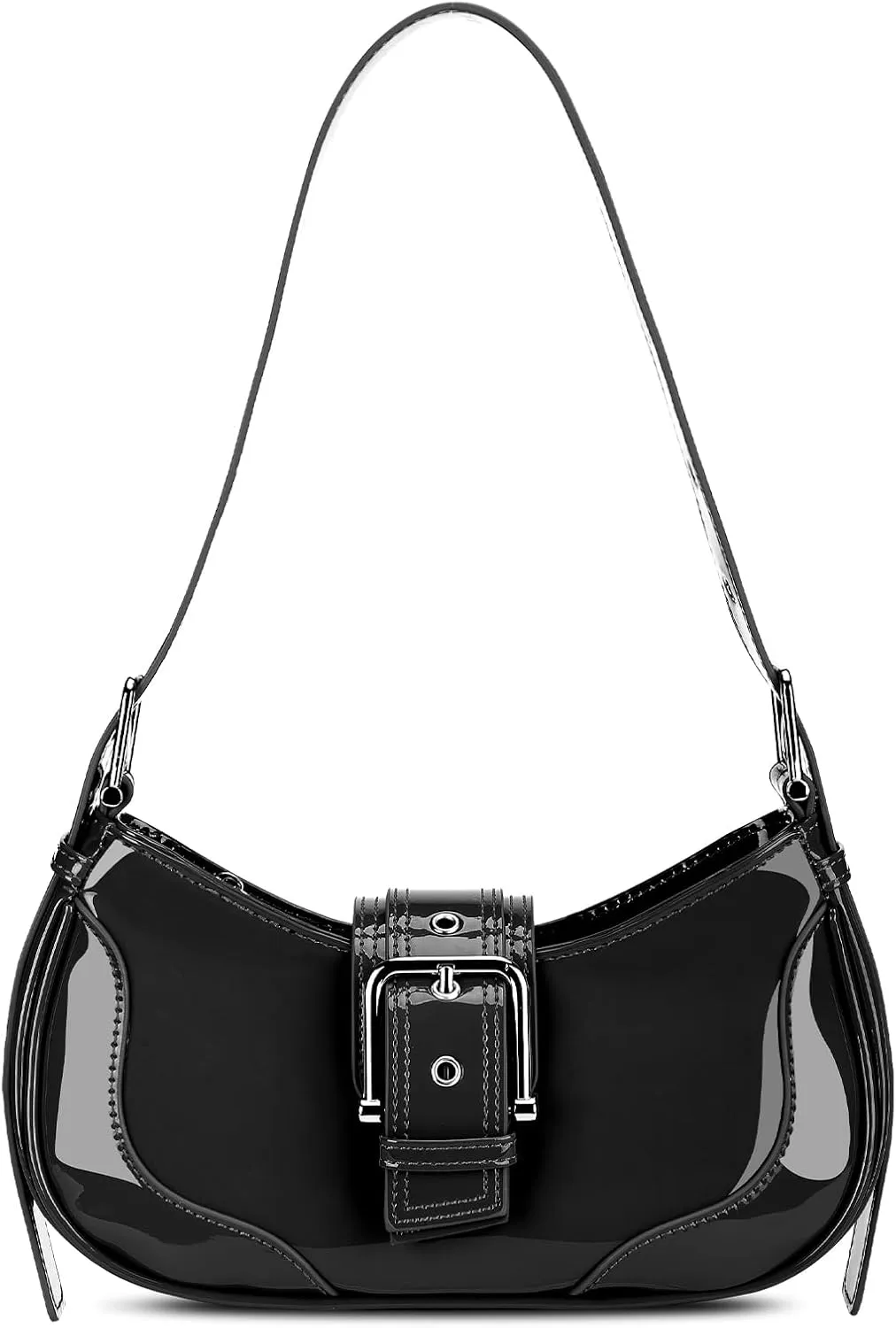 Shoulder Bags Y2k Purse for Women, Top Handle Purses Buckle Punk Hobo Clutch Crossbody Bag Trendy Leather Handbag
