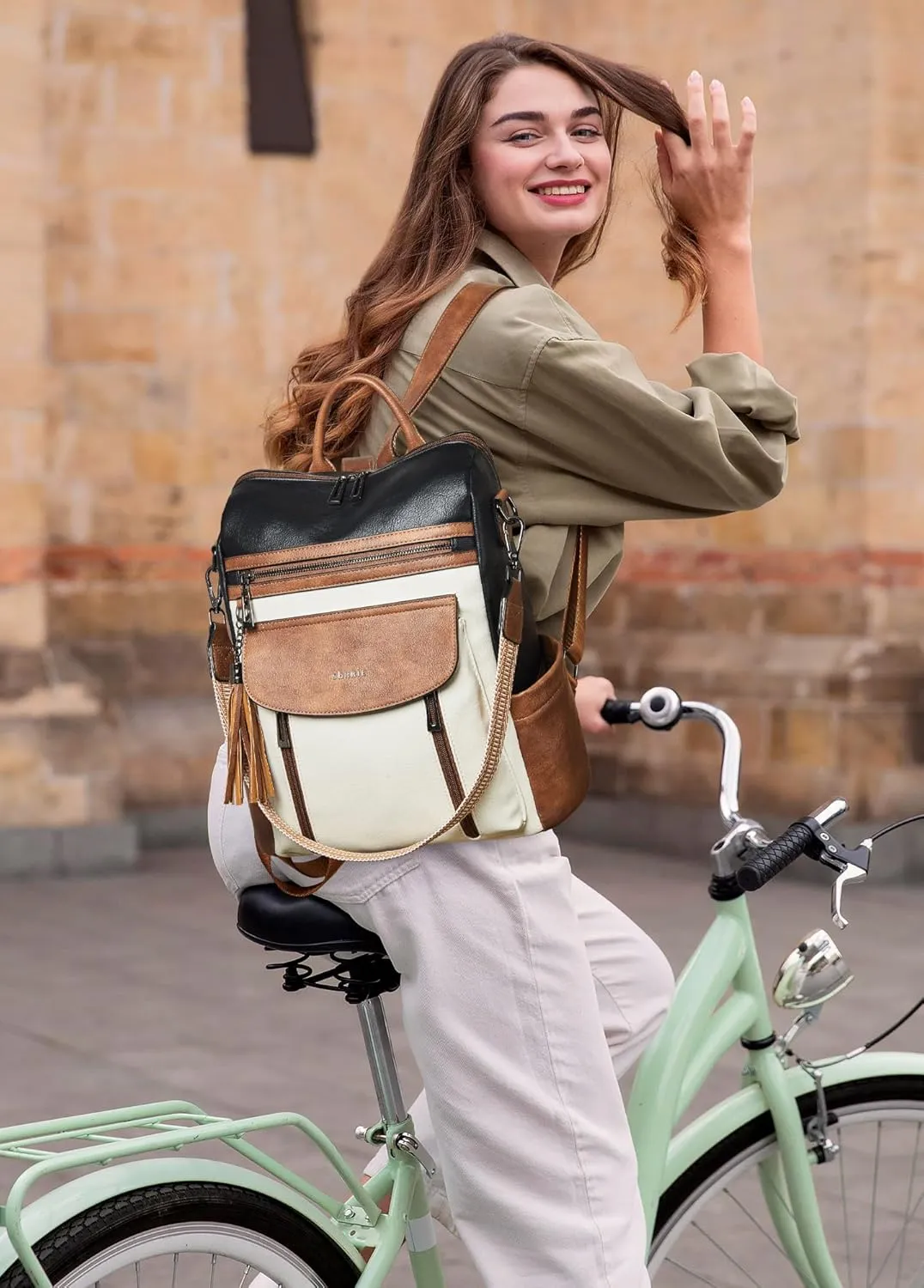 Shrrie Backpack Purse for Women Fashion Leather Backpack Purse Designer Travel Backpack Convertible Shoulder Bag with Wristlet