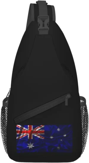 Silk Style Flag Of Australia Crossbody Bags For Women Men Chest Backpack Gym Shoulder Bag Travel Outdoor Sports Casual Crossbody Bags