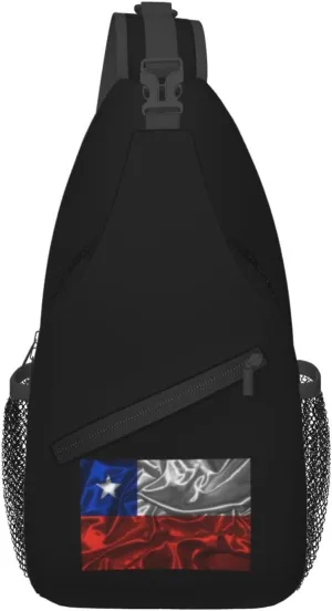 Silk Style Flag Of Chile Crossbody Bags For Women Men Chest Backpack Gym Shoulder Bag Travel Outdoor Sports Casual Crossbody Bags