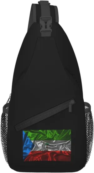 Silk Style Flag Of Equatorial Guinea Crossbody Bags For Women Men Chest Backpack Gym Shoulder Bag Travel Outdoor Sports Casual Crossbody Bags