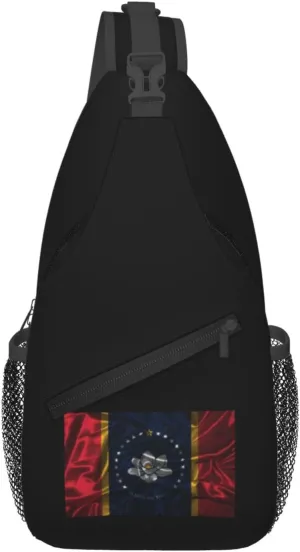 Silk Style Flag Of Mississippi Crossbody Bags For Women Men Chest Backpack Gym Shoulder Bag Travel Outdoor Sports Casual Crossbody Bags