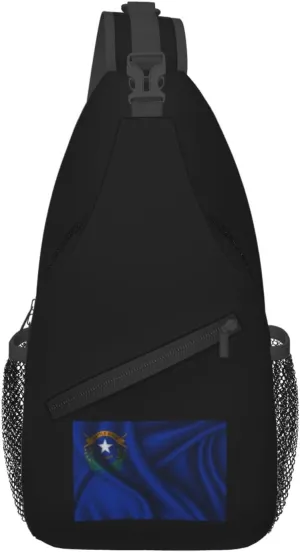 Silk Style Flag Of Nevada Crossbody Bags For Women Men Chest Backpack Gym Shoulder Bag Travel Outdoor Sports Casual Crossbody Bags