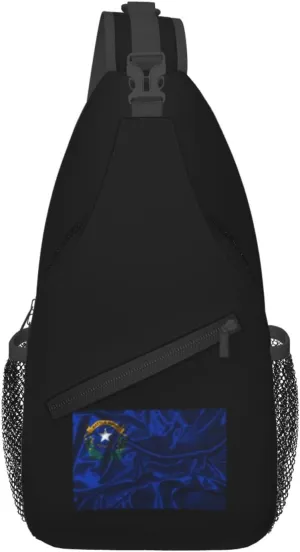 Silk Style Flag Of Nevada Crossbody Bags For Women Men Chest Backpack Gym Shoulder Bag Travel Outdoor Sports Casual Crossbody Bags