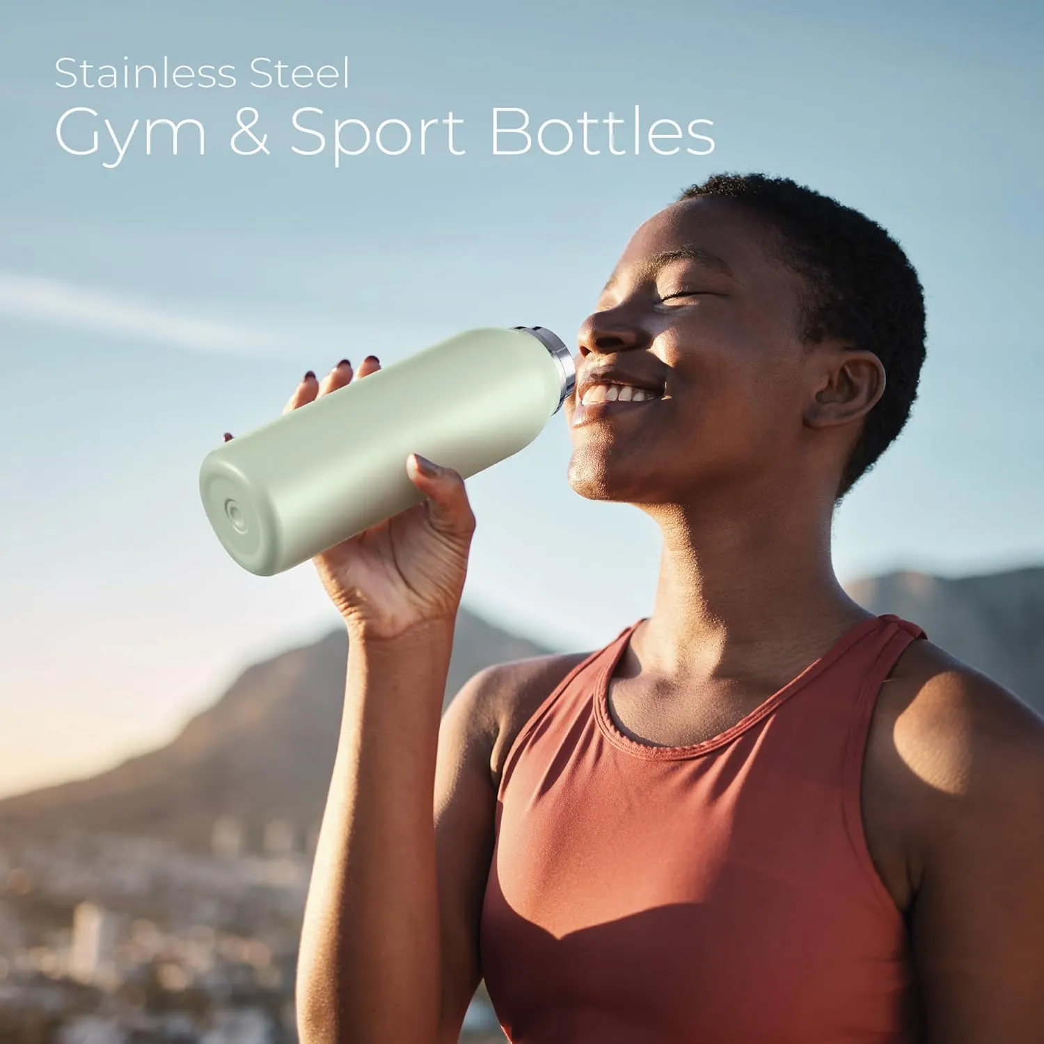 SipX™ Triple-Insulated Stainless Steel Water Bottle - 20oz. With Cover Lid, BPA-Free Reusable Insulated Water Bottle Keeps Cold For 24 Hours, (Green)