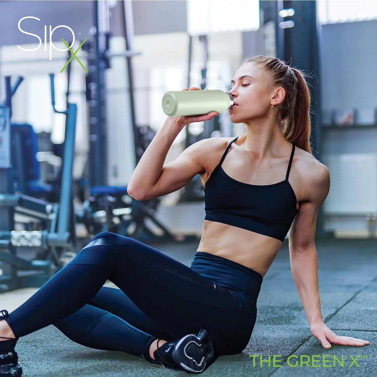 SipX™ Triple-Insulated Stainless Steel Water Bottle - 20oz. With Cover Lid, BPA-Free Reusable Insulated Water Bottle Keeps Cold For 24 Hours, (Green)