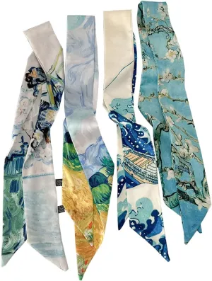Skinny Scarf for Women Bag Handbag Handle Silky Ribbon Scarf Bandeau Hairband Headband Neckerchief Neck Scarves