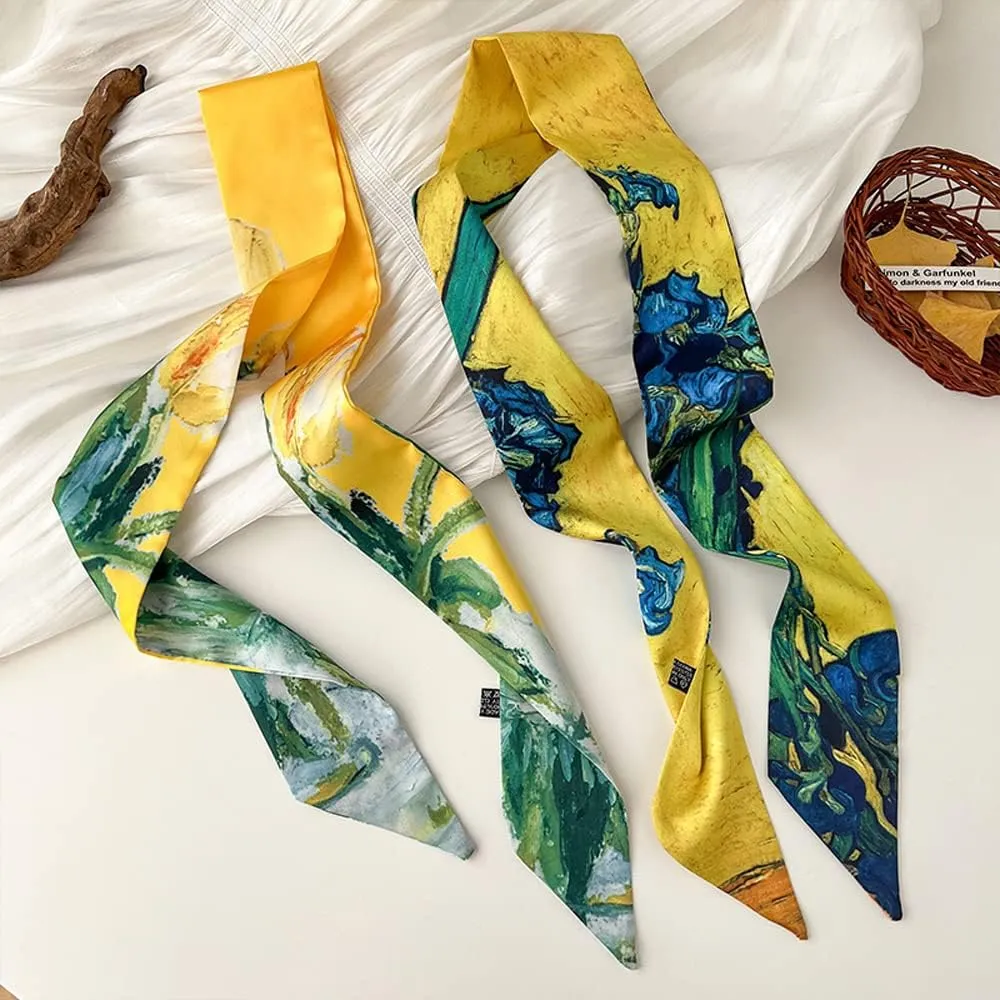 Skinny Scarf for Women Bag Handbag Handle Silky Ribbon Scarf Bandeau Hairband Headband Neckerchief Neck Scarves