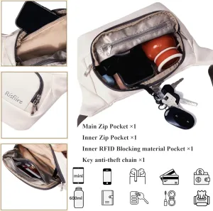 Slim Crossbody Bags for Women Men Girls,Anti-Theft RFID,Lightweight Waist Pack for Travel&Everyday Use,MultiPosition