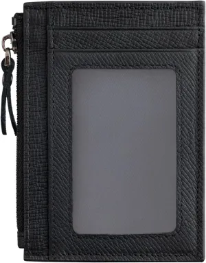 Slim Wallet for Women Small Leather RFID Blocking Credit Card Holder Minimalist Front Pocket Wallet with Coin Purses & Pouches,Black