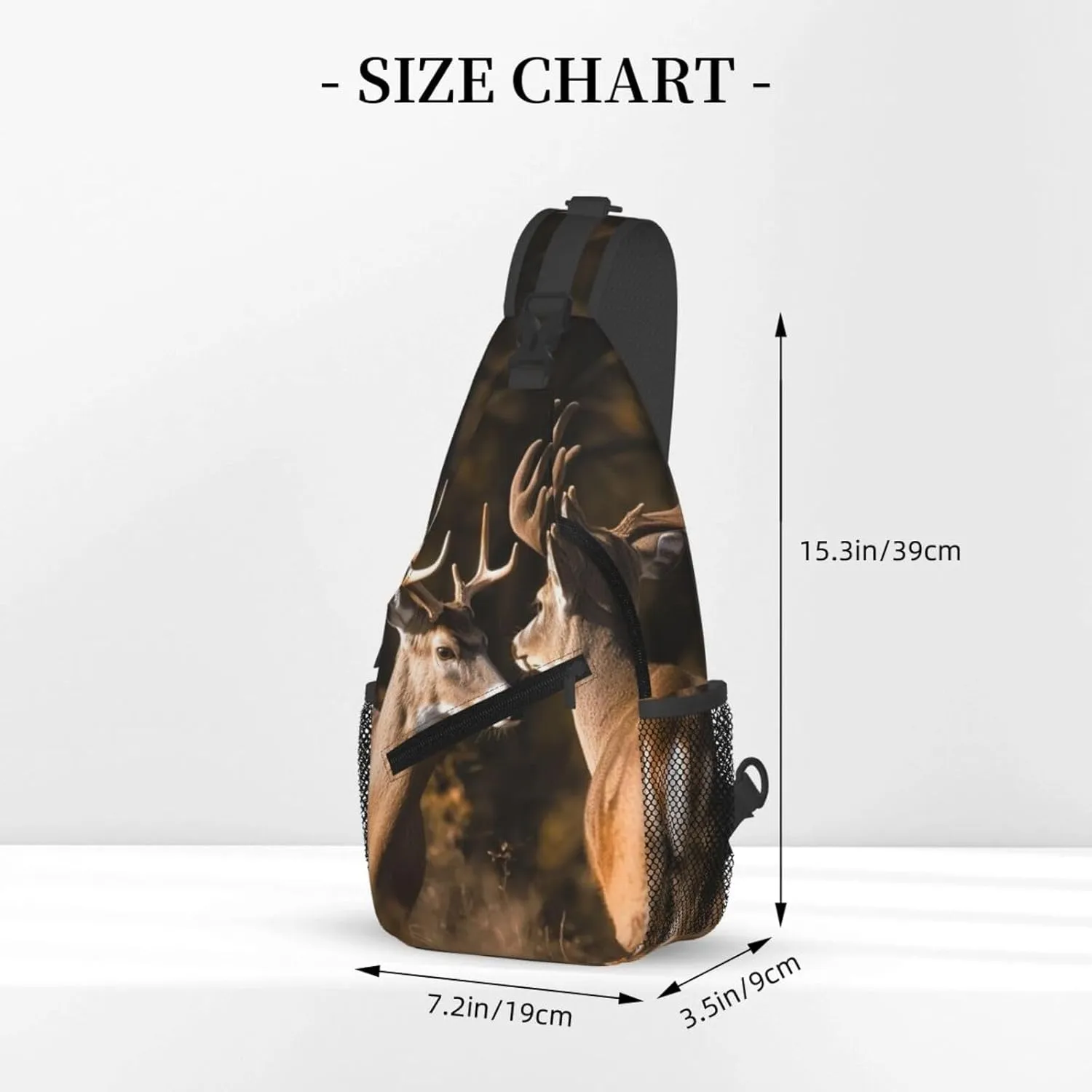 Sling Bag Crossbody Sling Backpack for Men Women Two deers Cross Chest Bag Travel Hiking Daypack