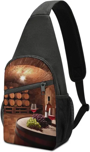 Sling Bags Red Wine Cellar Crossbody Bag for Women Men Cross Body Bag for Travel Hiking Shopping