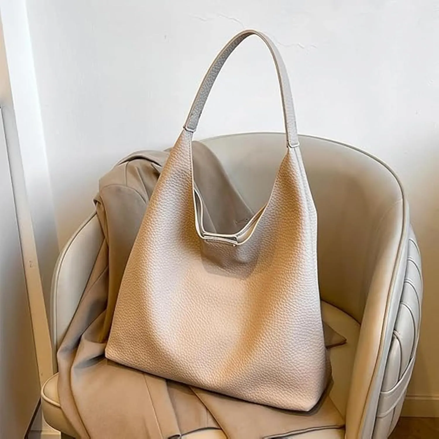 Slouchy Hobo Bags for Women Tote Bag,Retro PU Leather Crossbody Bag,Soft Shoulder Purses Handbags Large Capacity 2pcs
