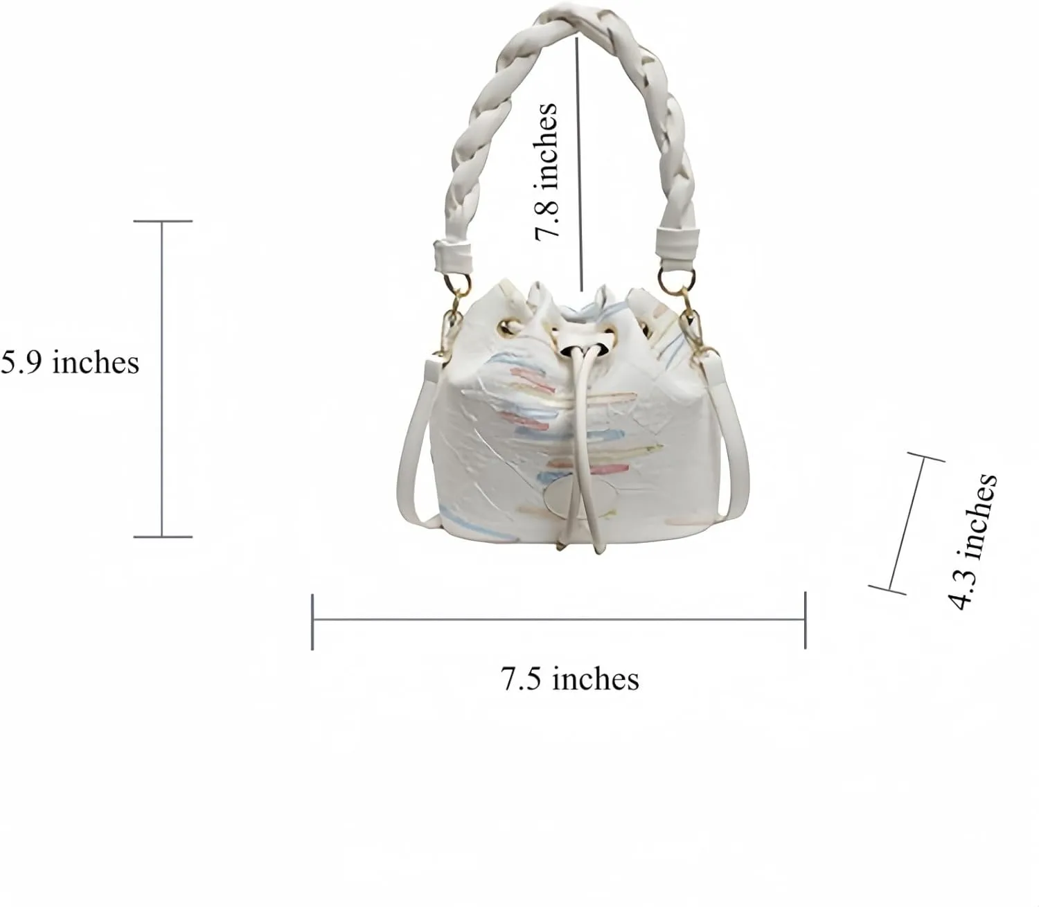 Small Bucket Bags for Women, Mini Crossbody Tote Bag with Detachable Shoulder Strap, Girls Top Handle Handbag
