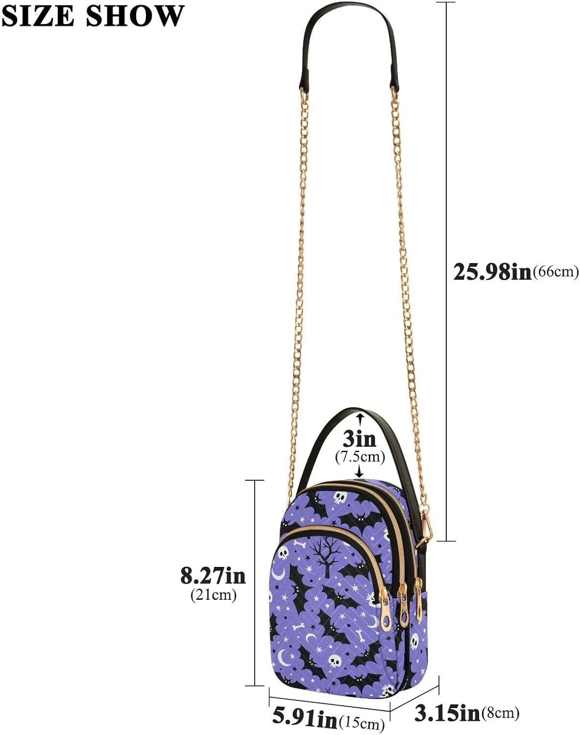 Small Cross body Bags for Women Quilted Crossbody Cell Phone Shoulder Purse Handbags Wallet Detachable Chain Bag